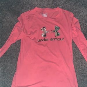 Pink long sleeve under armour shirt